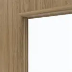 Detailansicht des Lichtausschnitts von HÖRMANN Doppelflügeltür Natureiche Duradecor ProLine mit Lichtausschnitt LA 24 schlossseitig mit Zarge