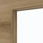 Detailansicht des Lichtausschnitts von HÖRMANN Doppelflügeltür Natureiche quer Duradecor ProLine mit Lichtausschnitt LA 4 mittig mit Zarge