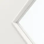 Detailansicht des Lichtausschnitts von HÖRMANN Doppelflügeltür Gebürstetes Weiß quer Duradecor ProLine mit Lichtausschnitt LA 6 Raute mit Zarge