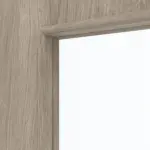 Detailansicht des Lichtausschnitts von HÖRMANN Doppelflügeltür Nordeiche Duradecor ProLine mit Lichtausschnitt LA 7 mit Zarge