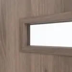 Detailansicht des Lichtausschnitts von CLASSEN Doppelflügeltür Century M2 Esche Graphit Iridium mit Lichtausschnitt inkl. Zarge