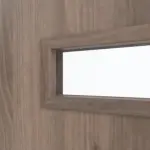 Detailansicht des Lichtausschnitts von CLASSEN Doppelflügeltür Century M3 Esche Graphit Iridium mit Lichtausschnitt inkl. Zarge