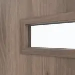 Detailansicht des Lichtausschnitts von CLASSEN Doppelflügeltür Century M6 Esche Graphit Iridium mit Lichtausschnitt inkl. Zarge