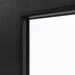 Detailansicht des Lichtausschnitts von HÖRMANN Doppelflügeltür Leinen Schwarz Proline Concepto mit Lichtausschnitt LA 24 mit Zarge