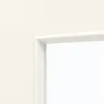 Detailansicht des Lichtausschnitts von GARANT Doppelflügeltür Corona 830 Pearl White CePaL mit Lichtausschnitt LA-4 mittig mit Zarge