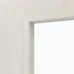 Detailansicht des Lichtausschnitts von CLASSEN Doppelflügeltür Demeter M3 Esche Weiß 3D Look mit Lichtausschnitt inkl. Zarge