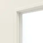 Detailansicht des Lichtausschnitts von LEBO Doppelflügeltür Formelle 41 Weißlack mit Lichtausschnitt 1 LA mit Zarge