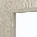 Detailansicht des Lichtausschnitts von CLASSEN Doppelflügeltür Glas M3 Kendal Eiche CPL mit Lichtausschnitt (Sprossen) inkl. Zarge