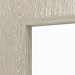 Detailansicht des Lichtausschnitts von CLASSEN Doppelflügeltür Glas M4 Kendal Eiche CPL mit Lichtausschnitt (Sprossen) inkl. Zarge