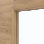 Detailansicht des Lichtausschnitts von WESTAG Doppelflügeltür Artis Eiche Cross EiC 793 Portalit CPL mit Lichtausschnitt LA-1 mittig inkl. Zarge