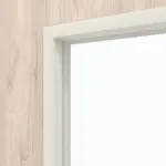 Detailansicht des Lichtausschnitts von WESTAG Doppelflügeltür Nussbaum Embla NU 324 Portalit CPL mit Lichtausschnitt LA-3Q inkl. Zarge