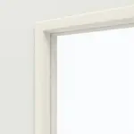 Detailansicht des Lichtausschnitts von WESTAG Doppelflügeltür Sira Weiß ähnl. RAL 9003 Westalack Soft mit Lichtausschnitt LA-3 inkl. Zarge