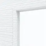 Detailansicht des Lichtausschnitts von CLASSEN Doppelflügeltür Weiß Struktur CPL 4.11 mit Lichtausschnitt mit Zarge