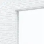 Detailansicht des Lichtausschnitts von CLASSEN Doppelflügeltür Weiß Struktur CPL 4.9 mit Lichtausschnitt mit Zarge