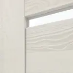 Detailansicht des Lichtausschnitts von CLASSEN Doppelflügeltür Greco M2 Esche Weiß 3D Look mit Lichtausschnitt inkl. Zarge