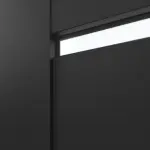 Detailansicht des Lichtausschnitts von CLASSEN Doppelflügeltür Greco M3 Uni Black Iridium mit Lichtausschnitt inkl. Zarge