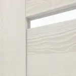 Detailansicht des Lichtausschnitts von CLASSEN Doppelflügeltür Greco M4 Esche Weiß 3D Look mit Lichtausschnitt inkl. Zarge