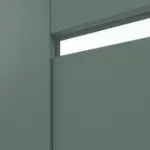 Detailansicht des Lichtausschnitts von CLASSEN Doppelflügeltür Greco M5 Uni Green Iridium mit Lichtausschnitt inkl. Zarge