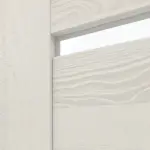 Detailansicht des Lichtausschnitts von CLASSEN Doppelflügeltür Greco M6 Esche Weiß 3D Look mit Lichtausschnitt inkl. Zarge