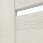 Detailansicht des Lichtausschnitts von CLASSEN Doppelflügeltür Greco M8 Esche Weiß 3D Look mit Lichtausschnitt inkl. Zarge