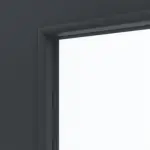 Detailansicht des Lichtausschnitts von LEBO Doppelflügeltür Ultramatt Anthrazit ähnl. RAL 7016 Versio mit Lichtausschnitt LA 24 mittig inkl. Zarge