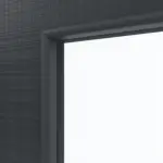 Detailansicht des Lichtausschnitts von LEBO Doppelflügeltür Cotton Like Anthrazit ähnl. RAL 7016 Versio mit Lichtausschnitt LA-DIN inkl. Zarge