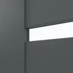 Detailansicht des Lichtausschnitts von CLASSEN Doppelflügeltür Magnetic M8 Uni Graphit Iridium mit Lichtausschnitt inkl. Zarge