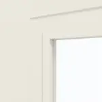 Detailansicht des Lichtausschnitts von GARANT Doppelflügeltür Milano Weißlack mit Lichtausschnitt ML2 Sprosse SP4 mit Zarge