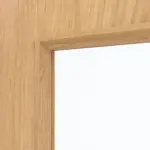 Detailansicht des Lichtausschnitts von CLASSEN Doppelflügeltür Modena 4 LA 3/4 Eiche geölt 3D Look inkl. Zarge mit Lichausschnitt