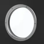 Detailansicht des Lichtausschnitts von CLASSEN Doppelflügeltür Natura HK/HB M1 Uni Black Iridium mit Bullauge und Zarge