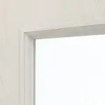Detailansicht des Lichtausschnitts von CLASSEN Doppelflügeltür Natura LA 1/3 Esche Weiß 3D Look inkl. Zarge mit Lichausschnitt