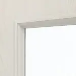 Detailansicht des Lichtausschnitts von CLASSEN Doppelflügeltür Natura LA 2/3 Esche Weiß 3D Look inkl. Zarge mit Lichausschnitt