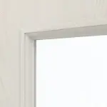 Detailansicht des Lichtausschnitts von CLASSEN Doppelflügeltür Natura LA 3/3 Esche Weiß 3D Look inkl. Zarge mit Lichausschnitt