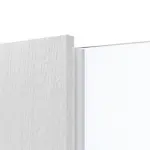 Detailansicht des Lichtausschnitts von Huga Doppelflügeltür Smart 1 Eiche Weiß Durat Concept mit Lichtausschnitt Bandseite mit Zarge