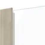 Detailansicht des Lichtausschnitts von HÖRMANN Doppelflügeltür Rail 1 Gebürstete Lärche hell Duradecor DesignLine mit Zarge