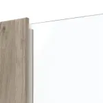 Detailansicht des Lichtausschnitts von HÖRMANN Doppelflügeltür Rail 1 Nordeiche Duradecor DesignLine mit Zarge