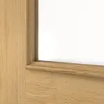 Detailansicht des Lichtausschnitts von Doppelflügeltür TE-19 Eiche astarm Massivholz mit Zarge