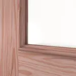 Detailansicht des Lichtausschnitts von Doppelflügeltür TE-19 Lärche Massivholz mit Zarge