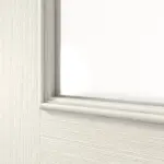 Detailansicht des Lichtausschnitts von Doppelflügeltür TE-19 Nordische Fichte astarm gebürstet weiß lackiert Massivholz mit Zarge