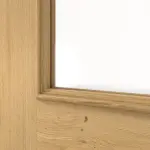 Detailansicht des Lichtausschnitts von Doppelflügeltür TE-24 Eiche astig Massivholz mit Zarge