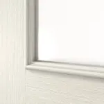 Detailansicht des Lichtausschnitts von Doppelflügeltür TE-24 Nordische Fichte astarm gebürstet weiß lackiert Massivholz mit Zarge