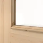 Detailansicht des Lichtausschnitts von Doppelflügeltür TE-28 Kiefer astig Massivholz mit Zarge