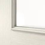 Detailansicht des Lichtausschnitts von Doppelflügeltür TE-30 Nordische Fichte astarm gebürstet weiß lackiert Massivholz mit Zarge