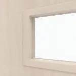 Detailansicht des Lichtausschnitts von CLASSEN Doppelflügeltür Tetyda M1 Akazie hell CPL mit Lichtausschnitt inkl. Zarge