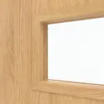 Detailansicht des Lichtausschnitts von CLASSEN Doppelflügeltür Tetyda M1 Eiche geölt 3D Look mit Lichtausschnitt inkl. Zarge