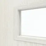 Detailansicht des Lichtausschnitts von CLASSEN Doppelflügeltür Tetyda M1 Norwegische Esche CPL mit Lichtausschnitt inkl. Zarge