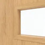 Detailansicht des Lichtausschnitts von CLASSEN Doppelflügeltür Tetyda M2 Eiche geölt 3D Look mit Lichtausschnitt inkl. Zarge
