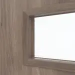 Detailansicht des Lichtausschnitts von CLASSEN Doppelflügeltür Tetyda M2 Esche Graphit Iridium mit Lichtausschnitt inkl. Zarge