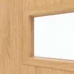 Detailansicht des Lichtausschnitts von CLASSEN Doppelflügeltür Tetyda M3 Eiche geölt 3D Look mit Lichtausschnitt inkl. Zarge