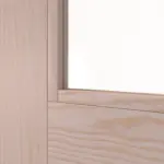 Detailansicht des Lichtausschnitts von Doppelflügeltür TM-33 Kiefer astarm Massivholz mit Zarge